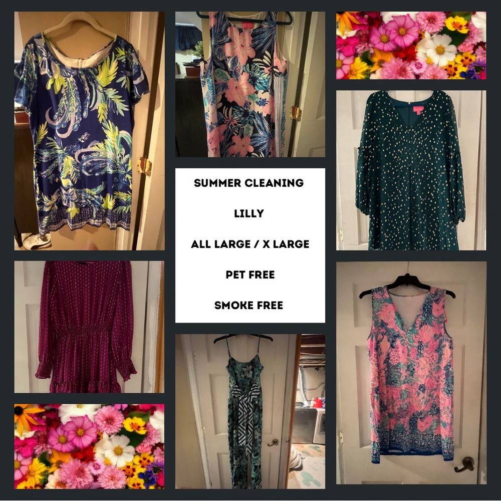 Two Lilly silk cocktail dresses! size 16. smoke free, pet free home-  worn once.